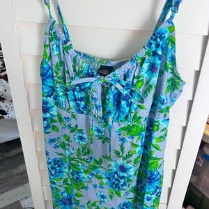 Blue floral mini dress